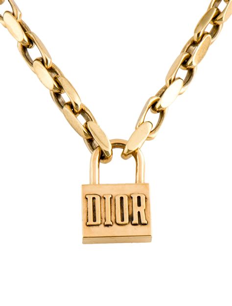 gold padlock necklace dior